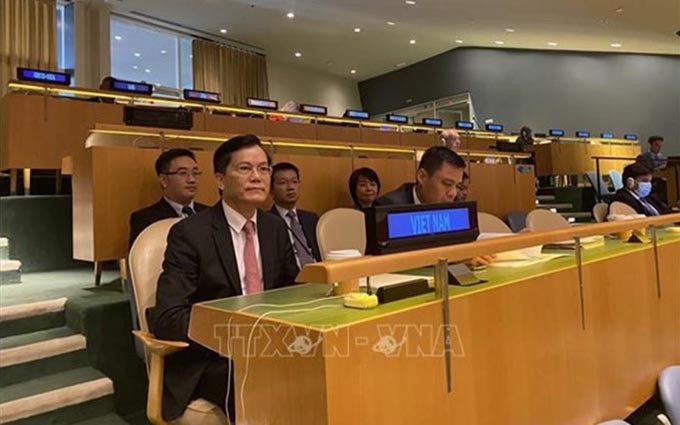 El vicecanciller vietnamita Ha Kim Ngoc participa en el Debate General de la 10ª Conferencia de Revisión del Tratado de No Proliferación Nuclear. (Fotografía: VNA)