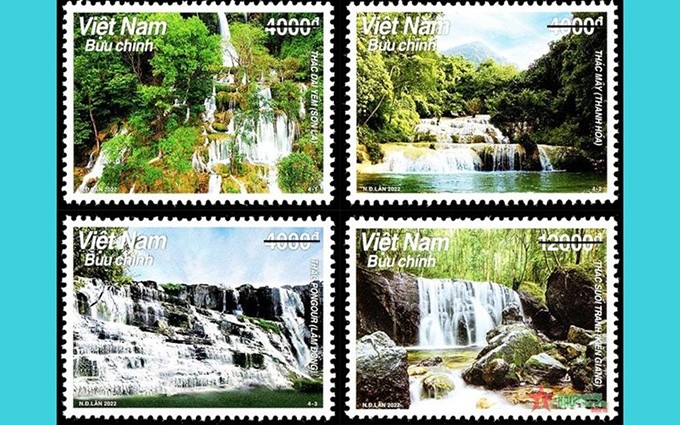 Lanzan conjunto de sellos sobre cascadas famosas de Vietnam. (Fotografía: qdnd.vn)