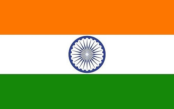Bandera nacional de la India. 