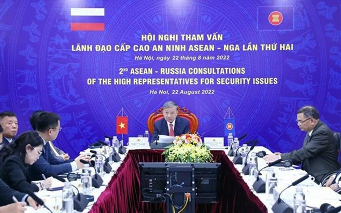 El ministro de Seguridad Pública de Vietnam, general To Lam, participa en la segunda Conferencia de Consulta de Seguridad Asean-Rusia desde Hanói. (Fotografía: VNA)