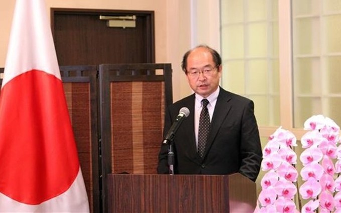 Shigetoshi Aoyama, vicepresidente de la Jetro, interviene en la cita. (Fotografía: VNA)