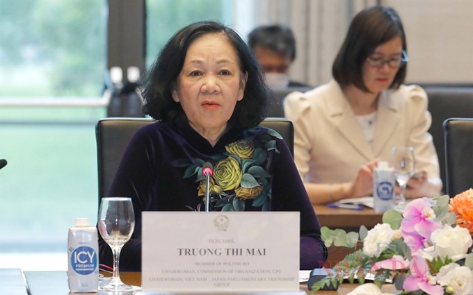 La miembro del Buró Político y presidenta del Grupo de Parlamentarios de Amistad Vietnam – Japón, Truong Thi Mai. (Fotografía: daibieunhandan.vn)