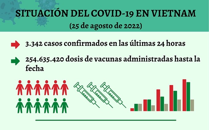 Infografía: Actualización sobre la situación del Covid-19 en Vietnam - 25 de agosto de 2022