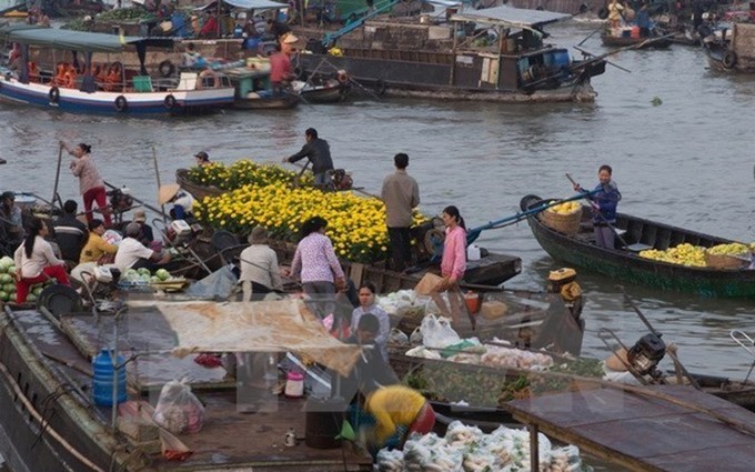 Mercado flotante Cai Rang (Fuente: VNA)