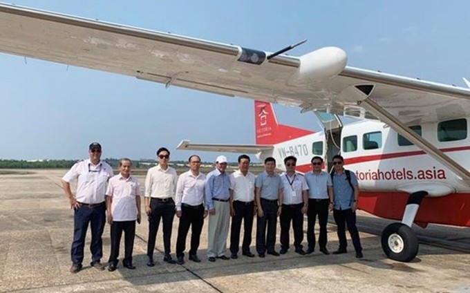 La delegación de la provincia de Quang Binh realiza con éxito el vuelo de prueba Dong Hoi-Da Nang. (Fotografía: baoquangbinh)