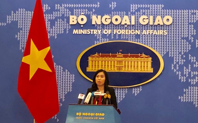 La portavoz del Ministerio de Relaciones Exteriores de Vietnam, Le Thi Thu Hang. (Fotografía: VOV)