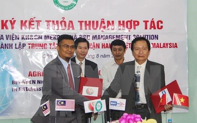 En la firma de la construcción del Centro de Halal Vietnam-Malasia en ciudad de Can Tho. (Fotografía: VNA)