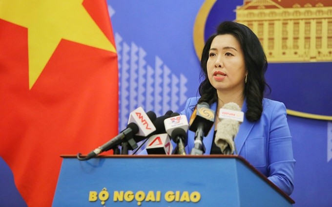 La portavoz del Ministerio de Relaciones Exteriores de Vietnam, Le Thi Thu Hang. (Fotografía: Nhan Dan)