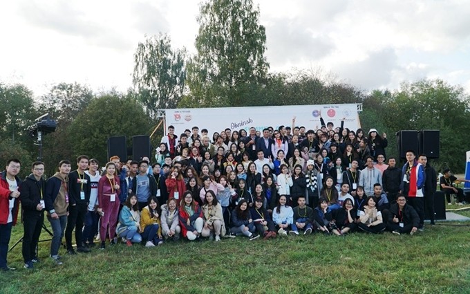 Estudiantes vietnamitas participantes en el Campamento de Verano Obninsk 2019 en Rusia. (Fotografía: Nhan Dan)