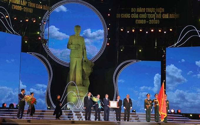 Acto conmemorativo por aniversario 520 de la fundación de la provincia norvietnamita de Cao Bang y los 50 años de la implementación del testamento del Presidente Ho Chi Minh.